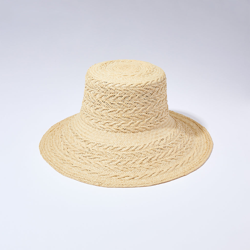 The Caitlin Straw Bucket Hat | Natural Handwoven Toquilla Straw