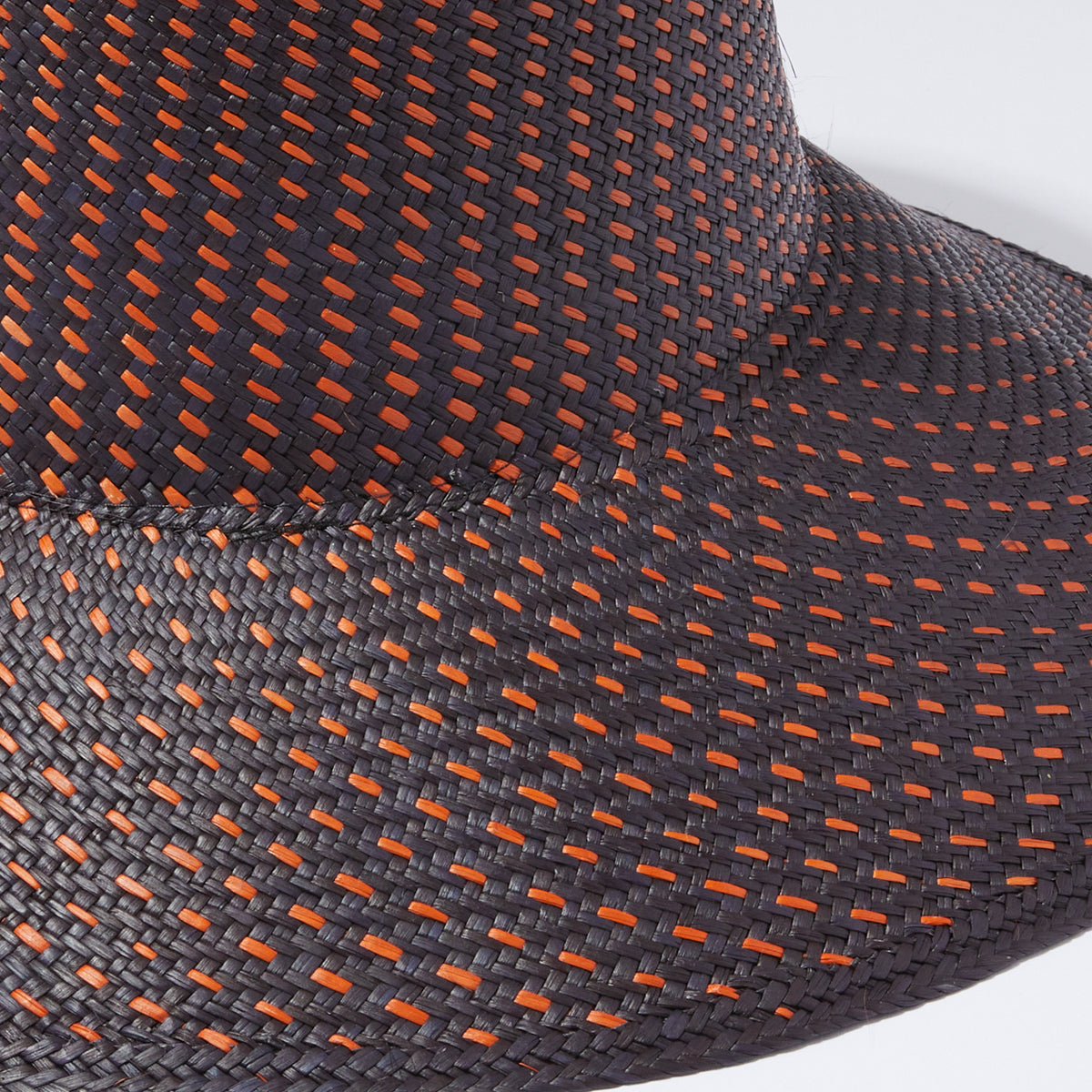 The Nicole Straw Bucket Hat | Black & Rust Handwoven