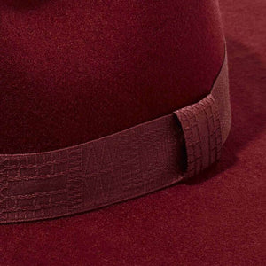 Custom ribbon trim for custom hat. Jacquard Pattern trim ribbon in Tibetan Red custom color. Build your own hat.