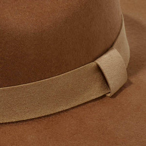 Custom ribbon trim for custom hat. Suede trim ribbon in Brown Sugar custom color. Build your own hat.