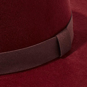 Custom ribbon trim for custom hat. Suede trim ribbon in Tibetan Red custom color. Build your own hat.